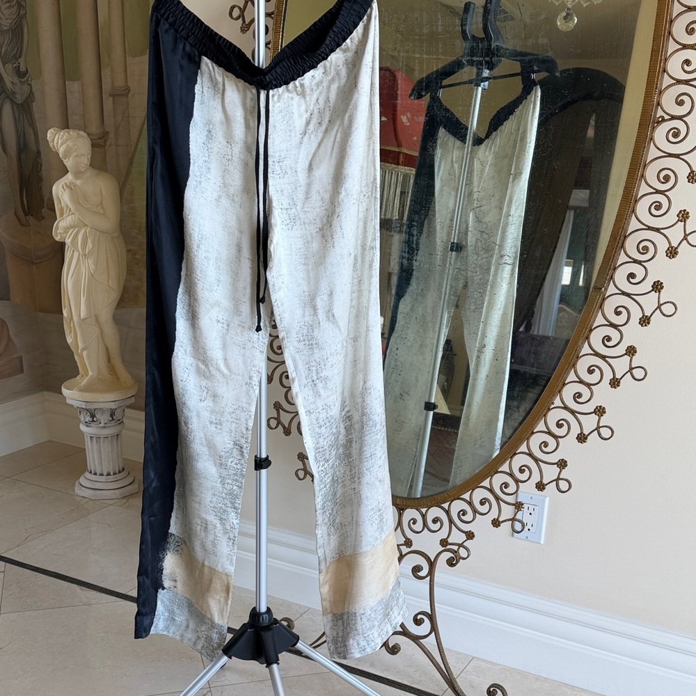 Joseph Black and Light Gray Drawstring Lounge Pants